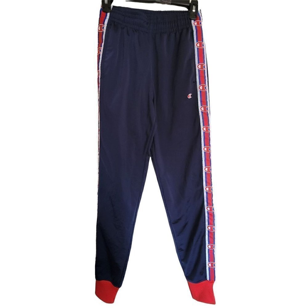 Champion Men's Vintage Striped Drawstring Pull On Jogger Sweatpants Blue Size XS
